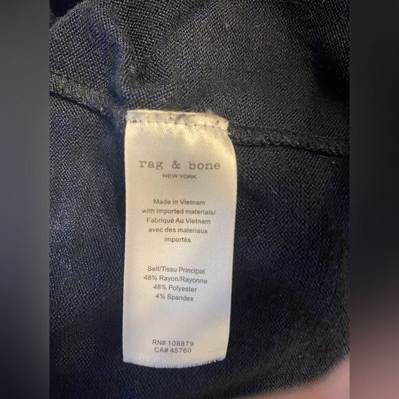 Rag & Bone Black/Blue Dolman Sleeve High Low Sweater M - Picture 8 of 8